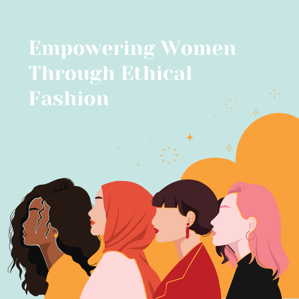 Empowering women through ethical fashion. Image of four women looking forward.